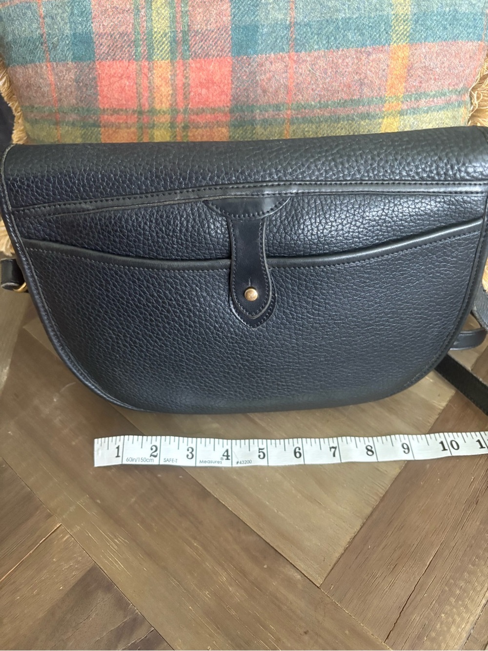 🦆 Rare Vintage Dooney & Bourke AWL Black Pebbled Leather Calvary Bag USA - Picture 5 of 14